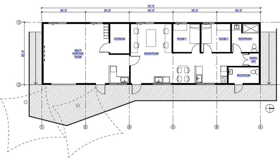 floor plan of proposed new Kendall-Frost Field Station and Learning Center