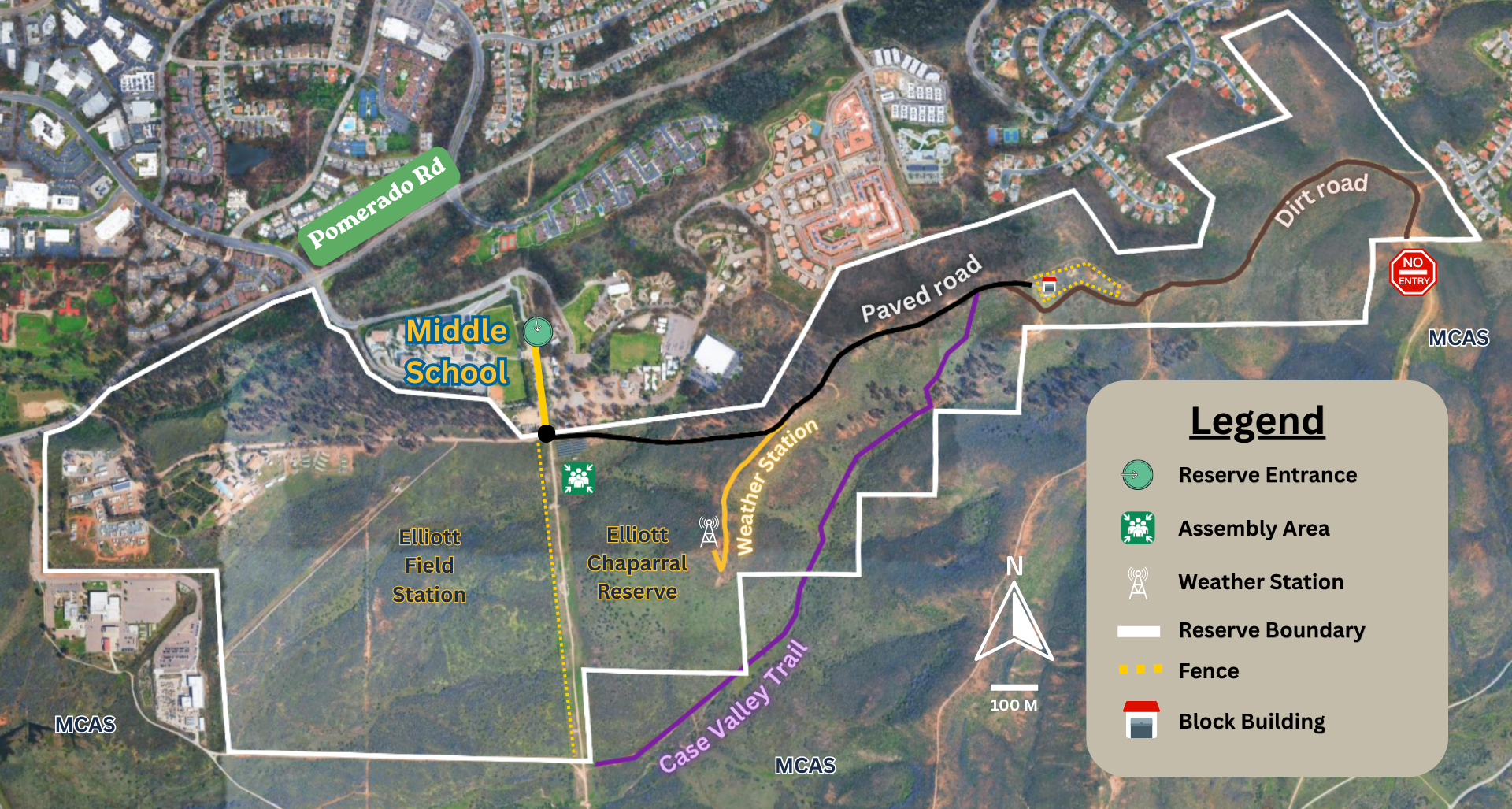 Elliott Chaparral Reserve Trail Map